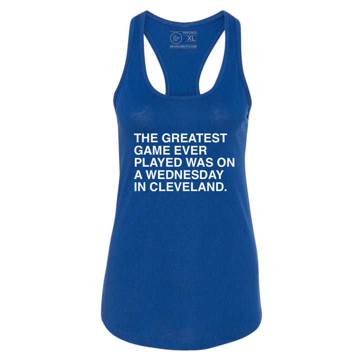 Obvious Womens Royal Greatest Game Tank Top
