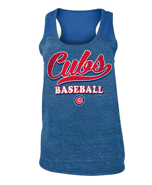 Chicago Cubs Womens White Tie Front Tank Top