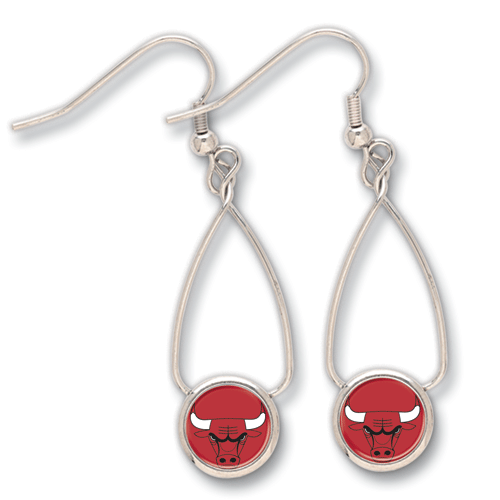 Chicago Bulls French Loop Earrings with Logo by Wincraft