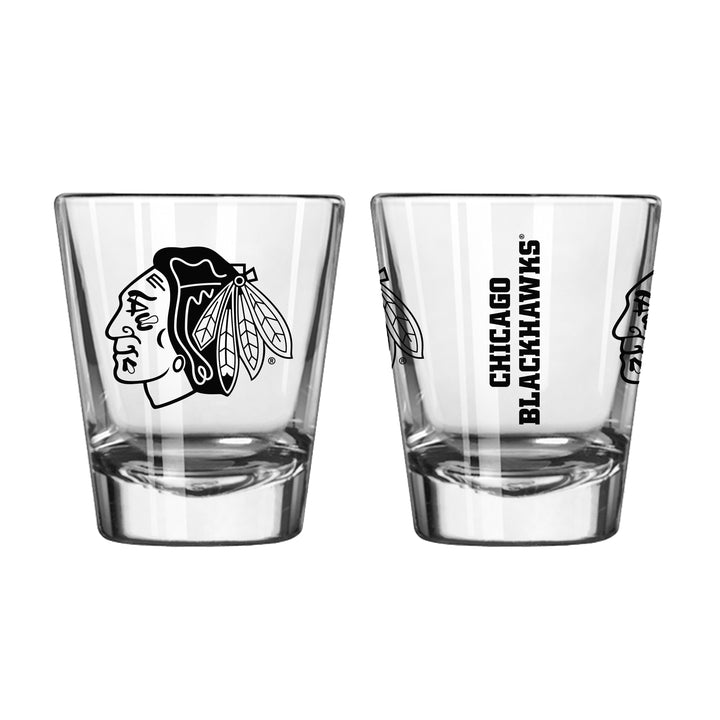 Chicago Blackhawks 2oz Game Day Collectibles Shot Glass