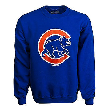 Chicago Cubs Men's Royal Crawl Bear Logo Crew Neck Sweatshirt