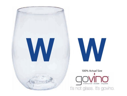 Chicago Cubs 'W' Go Vino Wine Glass