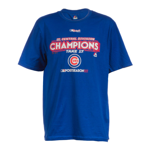 Men's Majestic Royal Chicago Cubs 2017 NL Central Division Champions Locker Room T-Shirt