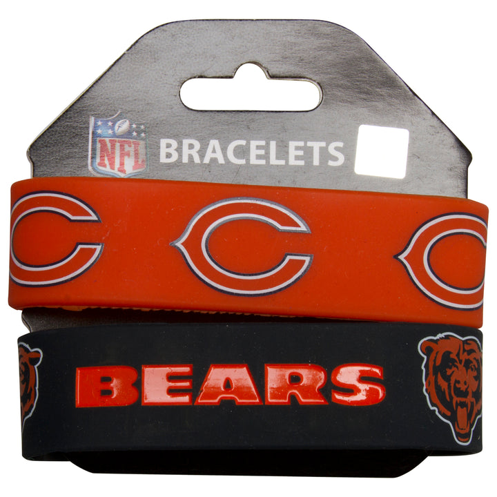 Chicago Bears Orange & Navy Silicone Bracelets Two-Pack