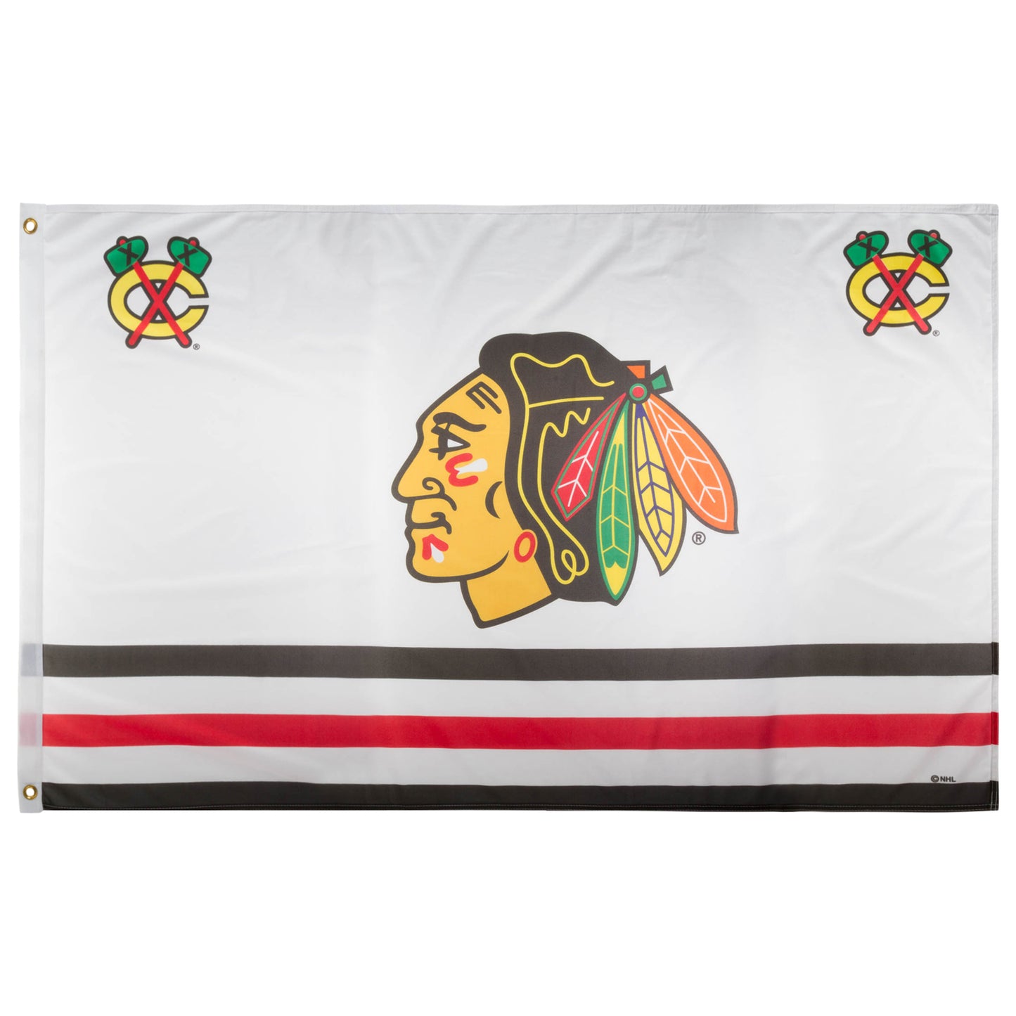 Chicago Blackhawks White Road Jersey Flag