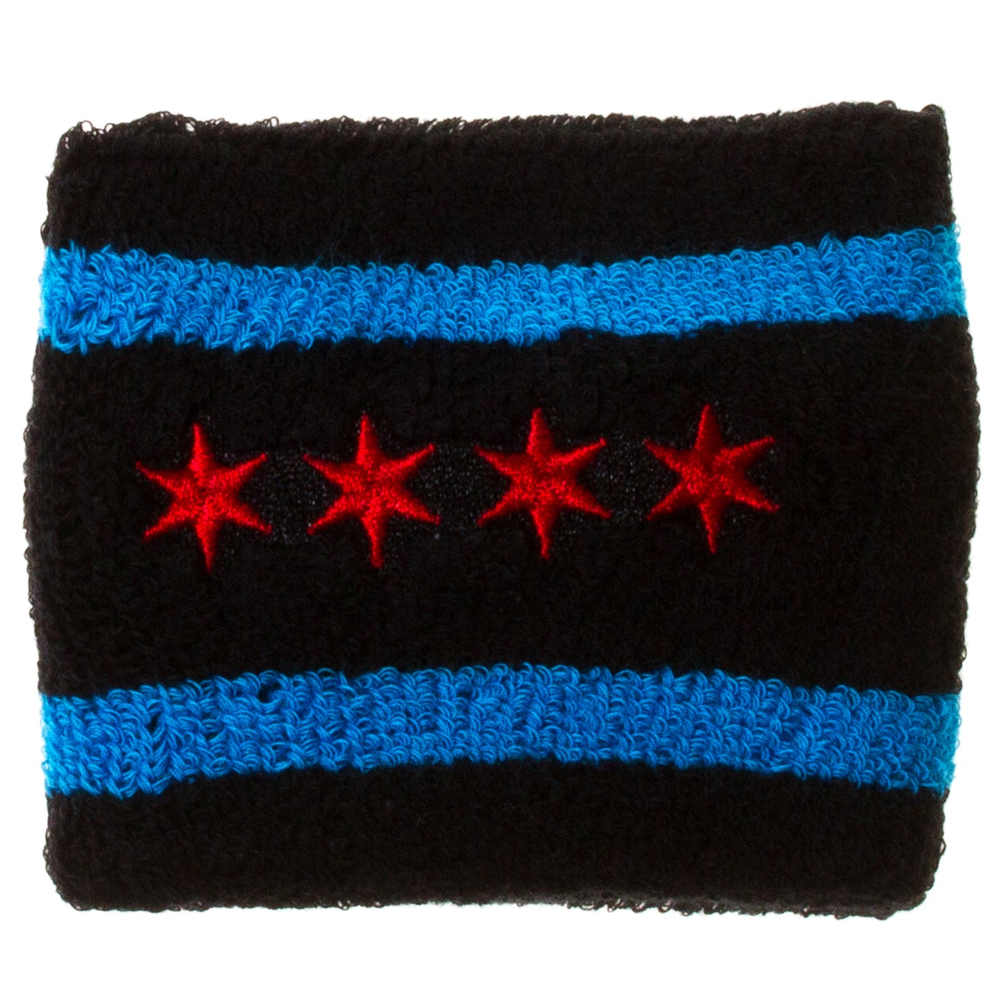 Chicago Flag Black Wristband