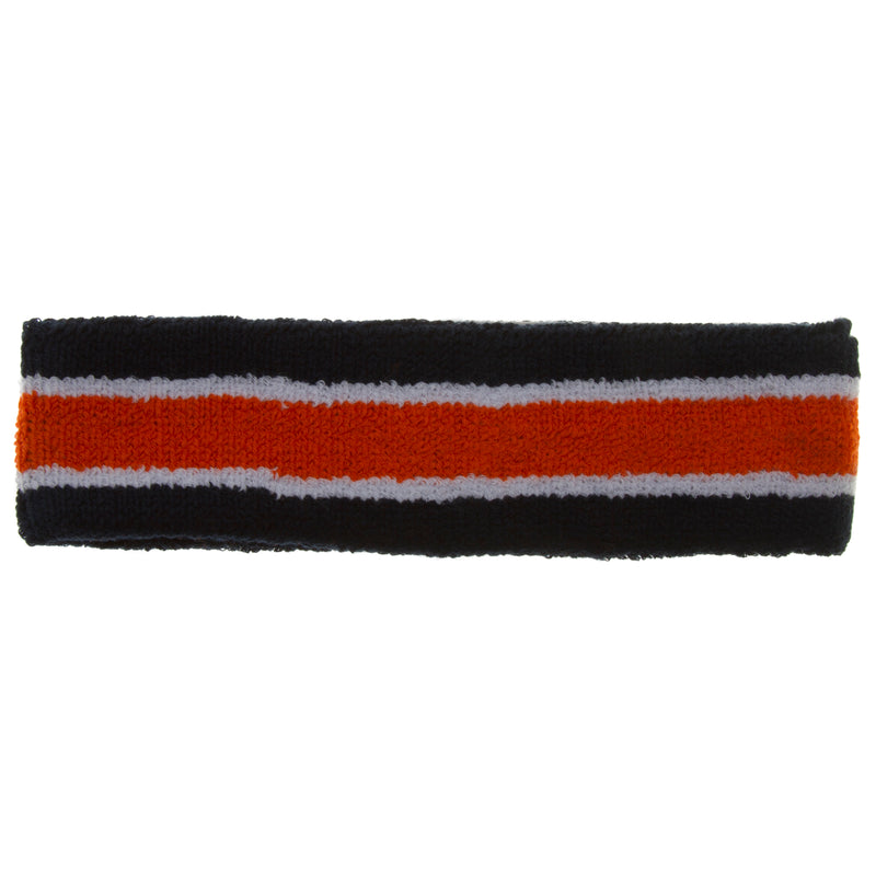 Chicago Bears Navy, Orange, and White Striped Sweatband
