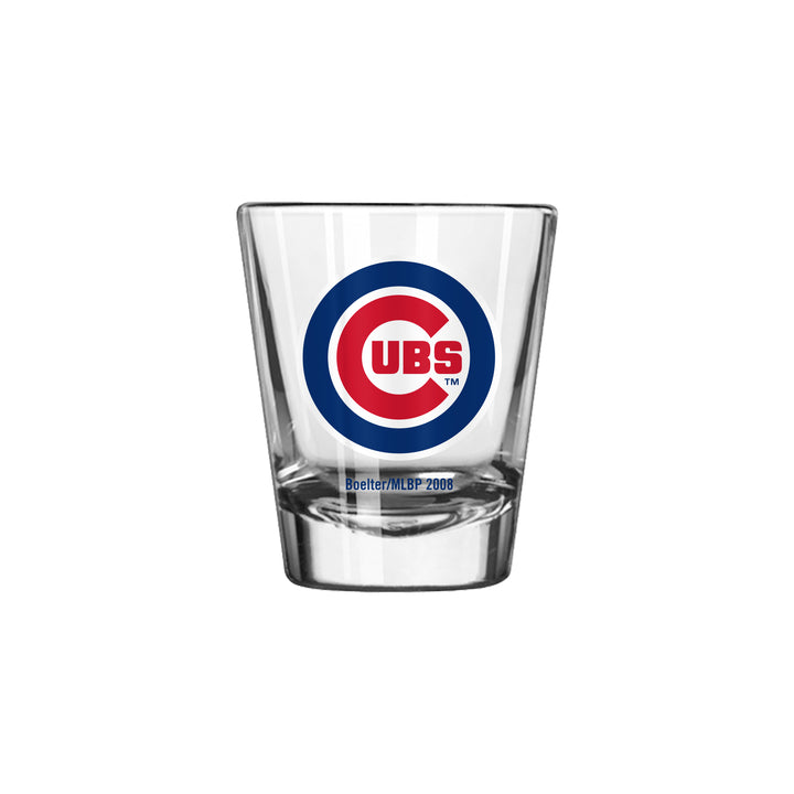 Chicago Cubs Clear Bullseye Logo 2 oz Shot Glass