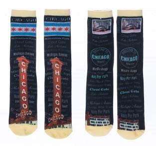 Chicago Black Landmark Socks