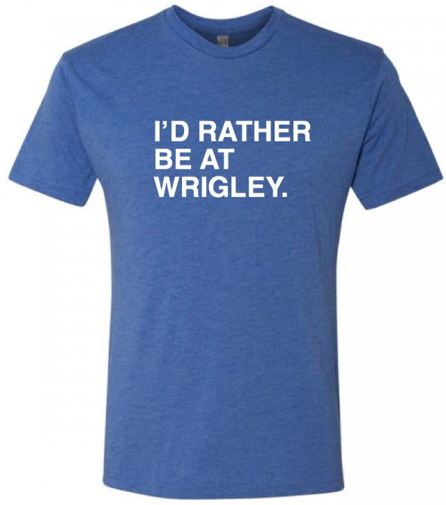 Obvious Mens "Heathered I'd Rather Be At Wrigley" Tee