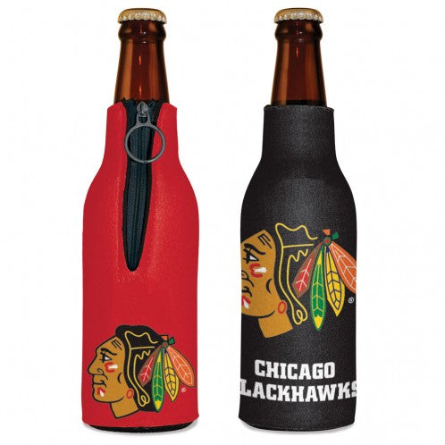 Chicago Blackhawks Zipper Bottle Cooler Coozie