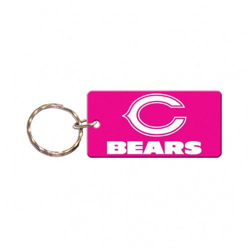 Chicago Bears Pink Rectangle Keychain