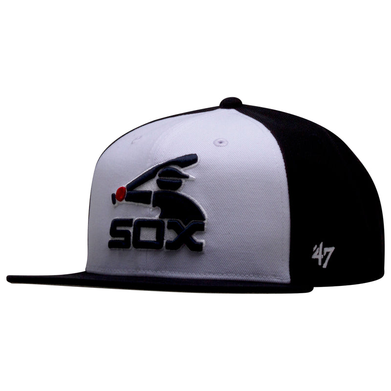 Chicago White Sox Navy and White Batterman Logo Flat Bill Snapback Hat