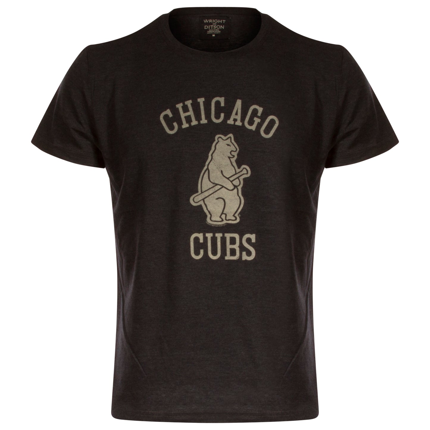 Chicago Cubs Men's Heather Navy 1914 Bear and Bat Logo Tee