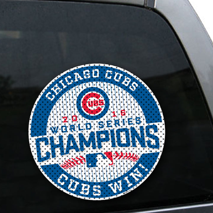 Chicago Cubs World Series Champions Large Pinstripe Window Film