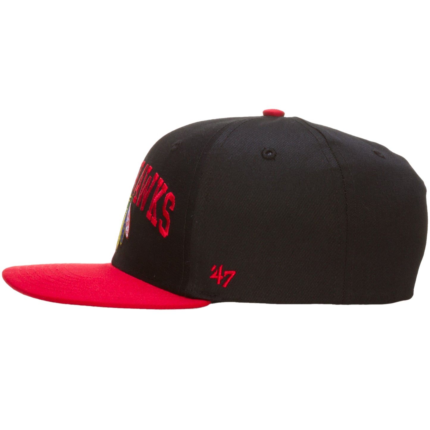 Chicago Blackhawks Black and Red Laces Out Snapback Hat