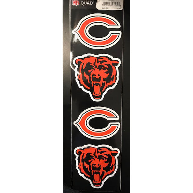 Chicago Bears 4 Pack Quad Decal
