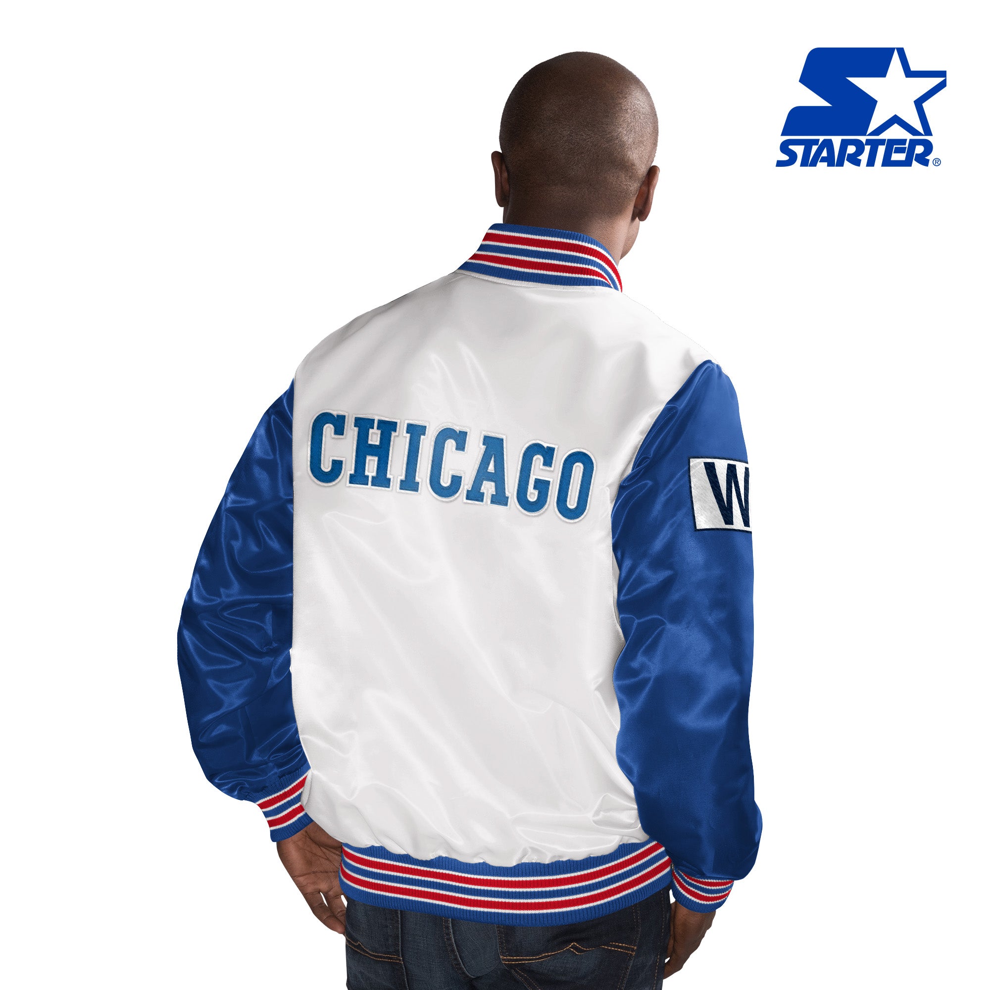 Chicago Cubs White 84 Bear Starter Jacket – Clark Street Sports