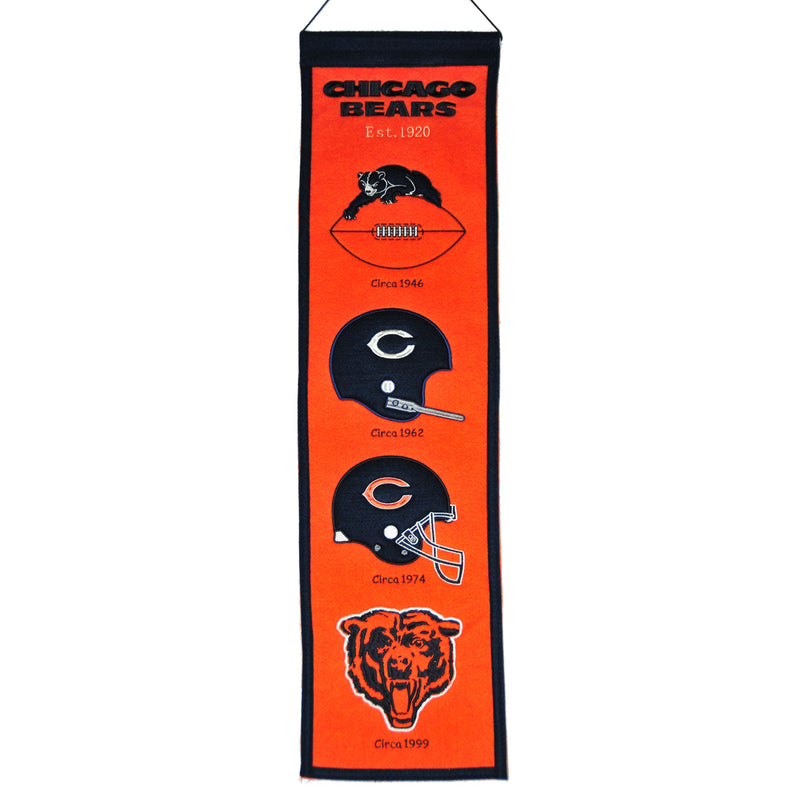 Chicago Bears Orange Heritage Banner
