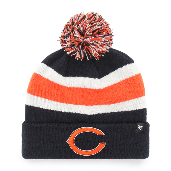 New Era Navy Chicago Bears 2022 Sideline Cuffed Pom Knit Hat