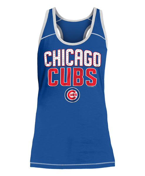 Chicago Cubs Pinstripe Crawl Bear Women's T-Shirt