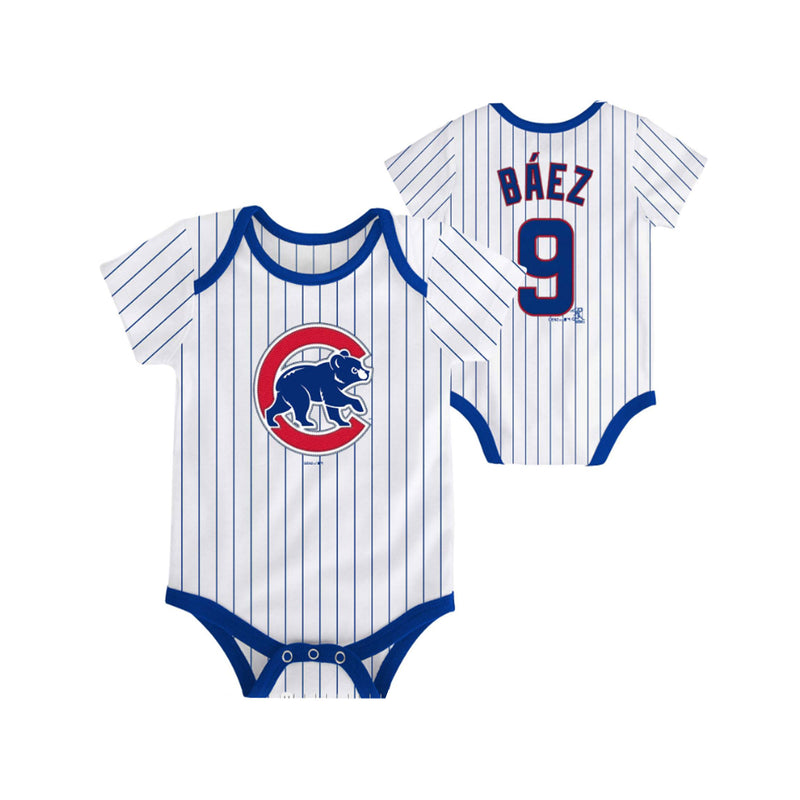 Chicago Cubs Newborn (0-3/ 6-9) Pinstripe Javier Baez Onesie