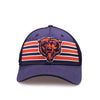 Chicago Bears Navy Striped 39THIRTY Flex Fit Hat