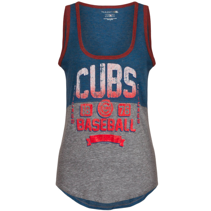 Chicago Cubs Women's Two-Tone Glitter Tank Top