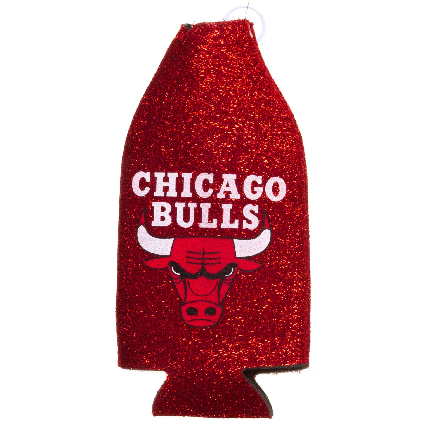Chicago Bulls Red Glitter Bottle Coozie