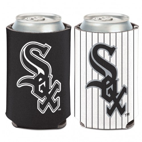 Chicago White Sox Pinstripe Black Logo Can Cooler Coozie