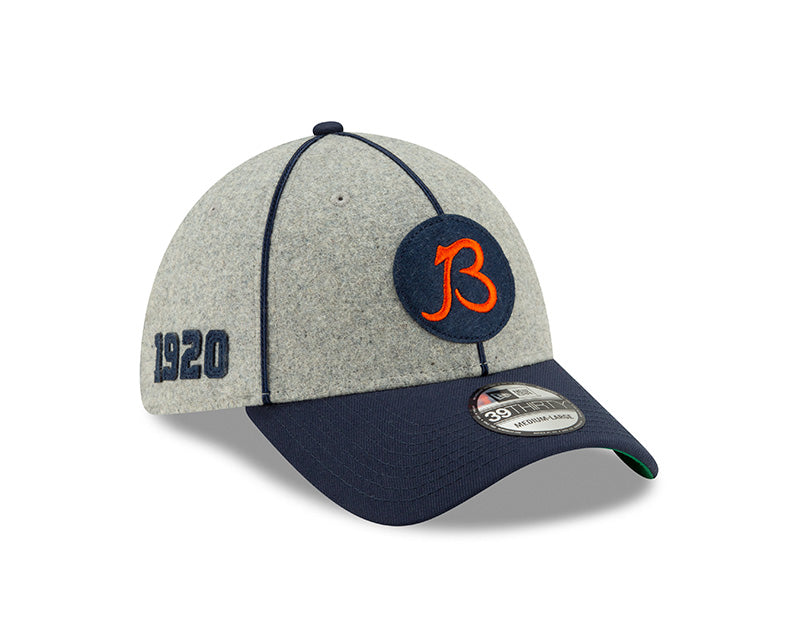 Chicago Bears 2019 On-field Sideline Home 'B' Logo 39THIRTY Flex Fit Hat
