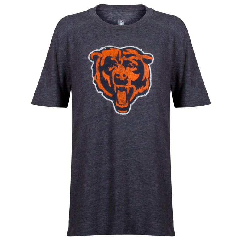 Chicago Bears Youth Navy Distressed Bear Face Tri-Blend Tee