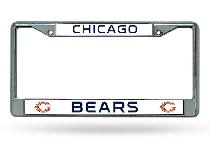 Chicago Bears White Metal License Plate