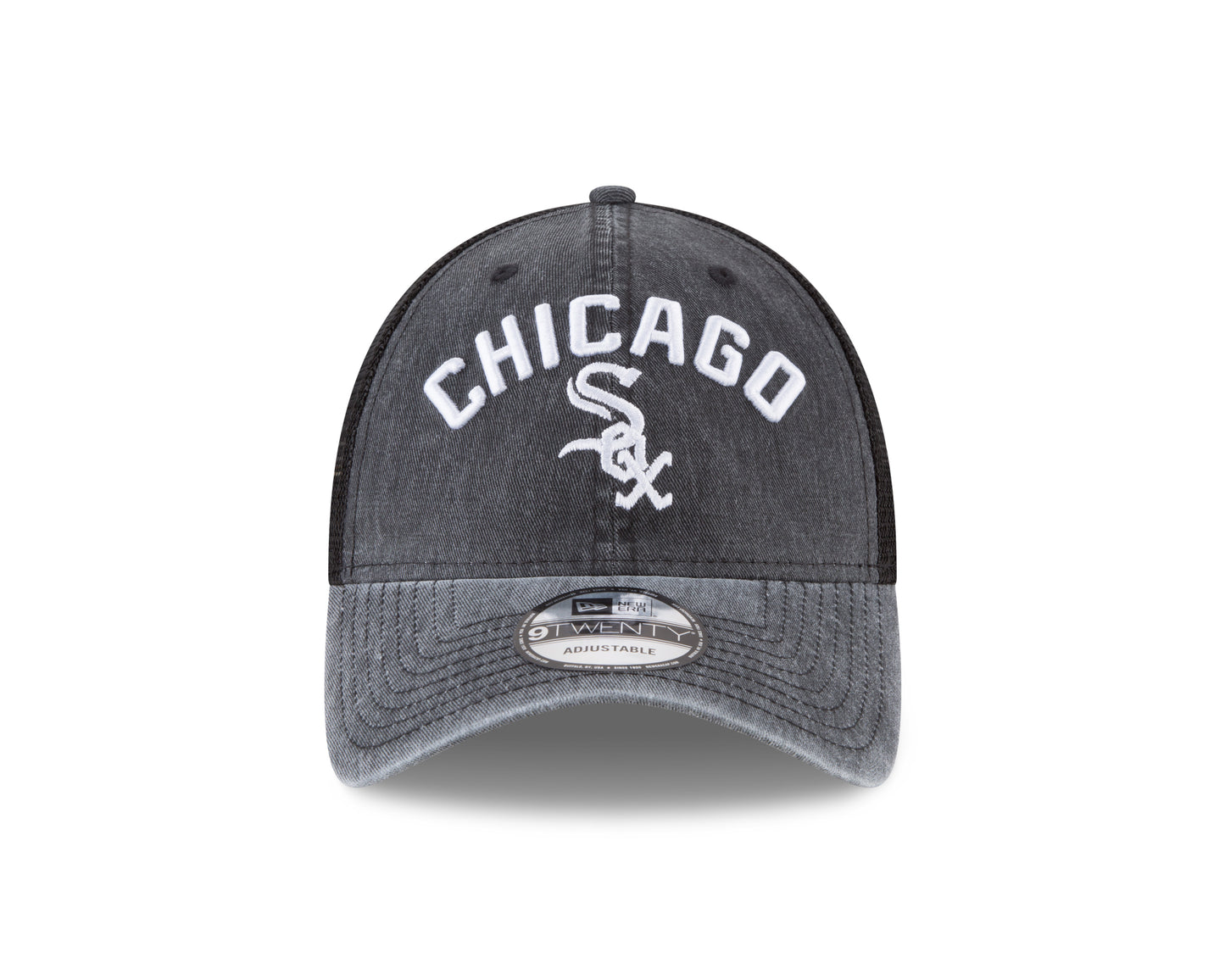 White Sox Rugged Black Sox Logo Trucker Adjustable