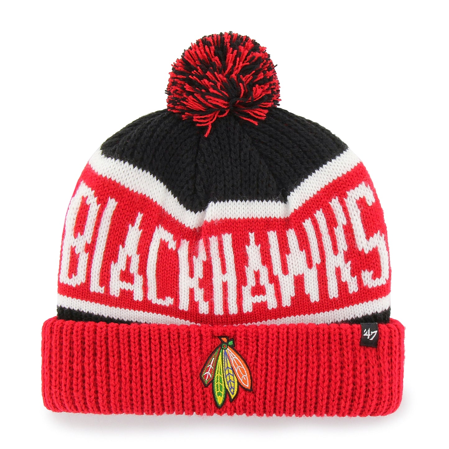 Chicago Blackhawks Calgary Feathers Winter Pom Knit