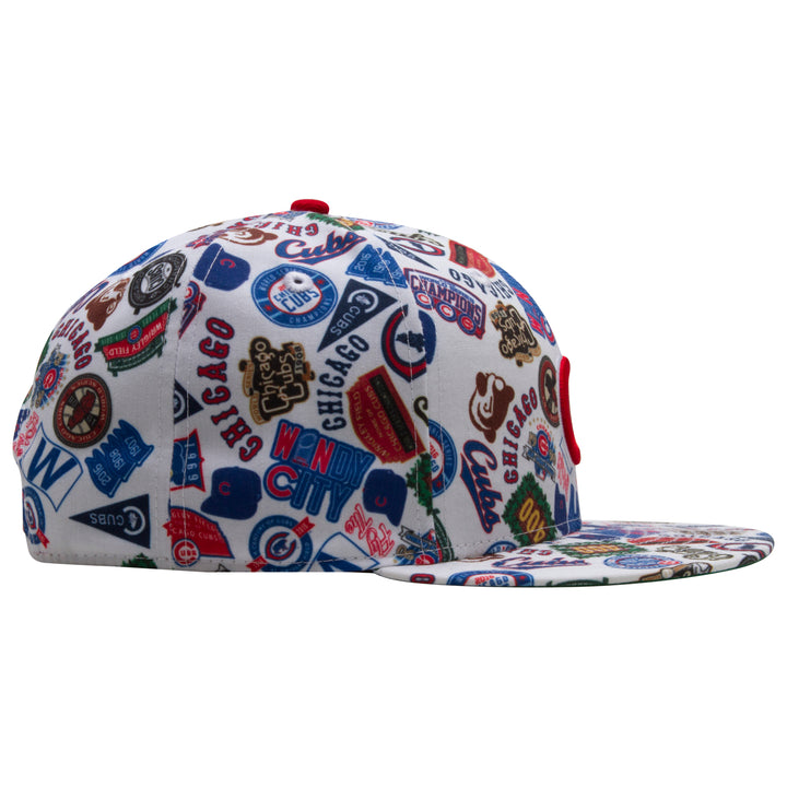 Chicago Cubs White Multi-Logo Snapback Hat