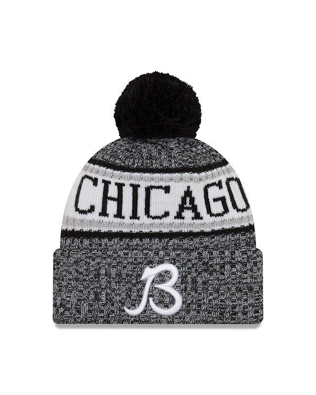 Chicago White Sox New Era Youth Striped Cuffed Knit Hat with Pom