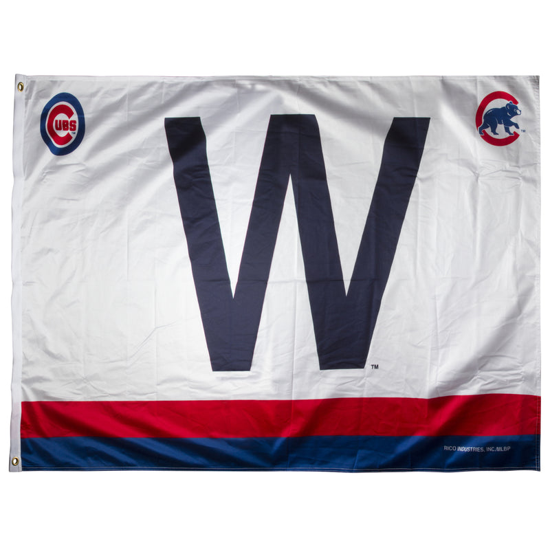 Chicago Cubs W Flag w/ Chicago Cubs Logos