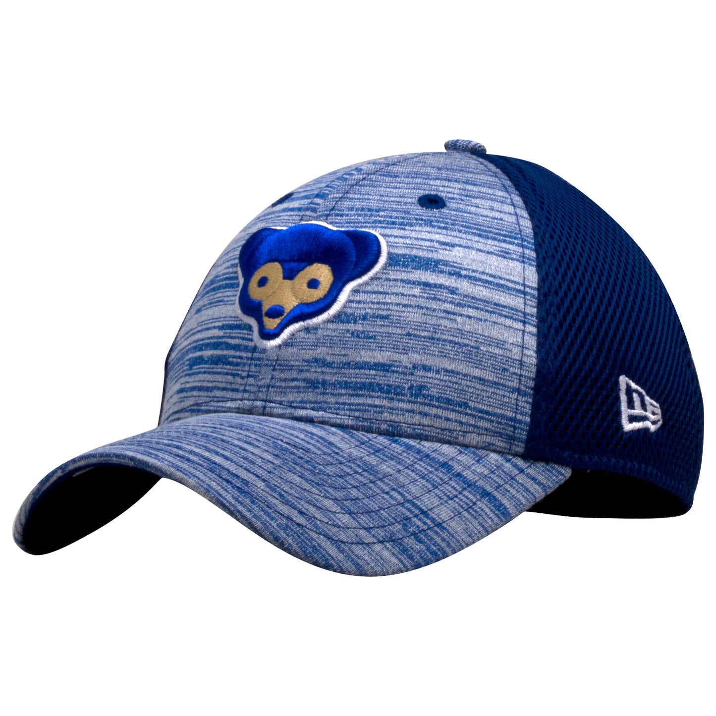 Chicago Cubs Marled Light Blue and Royal 1960's Cub Face Logo Flex Fit Hat