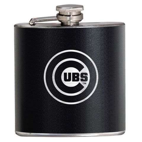 Chicago Cubs Black 6 oz Stainless Steel Flask