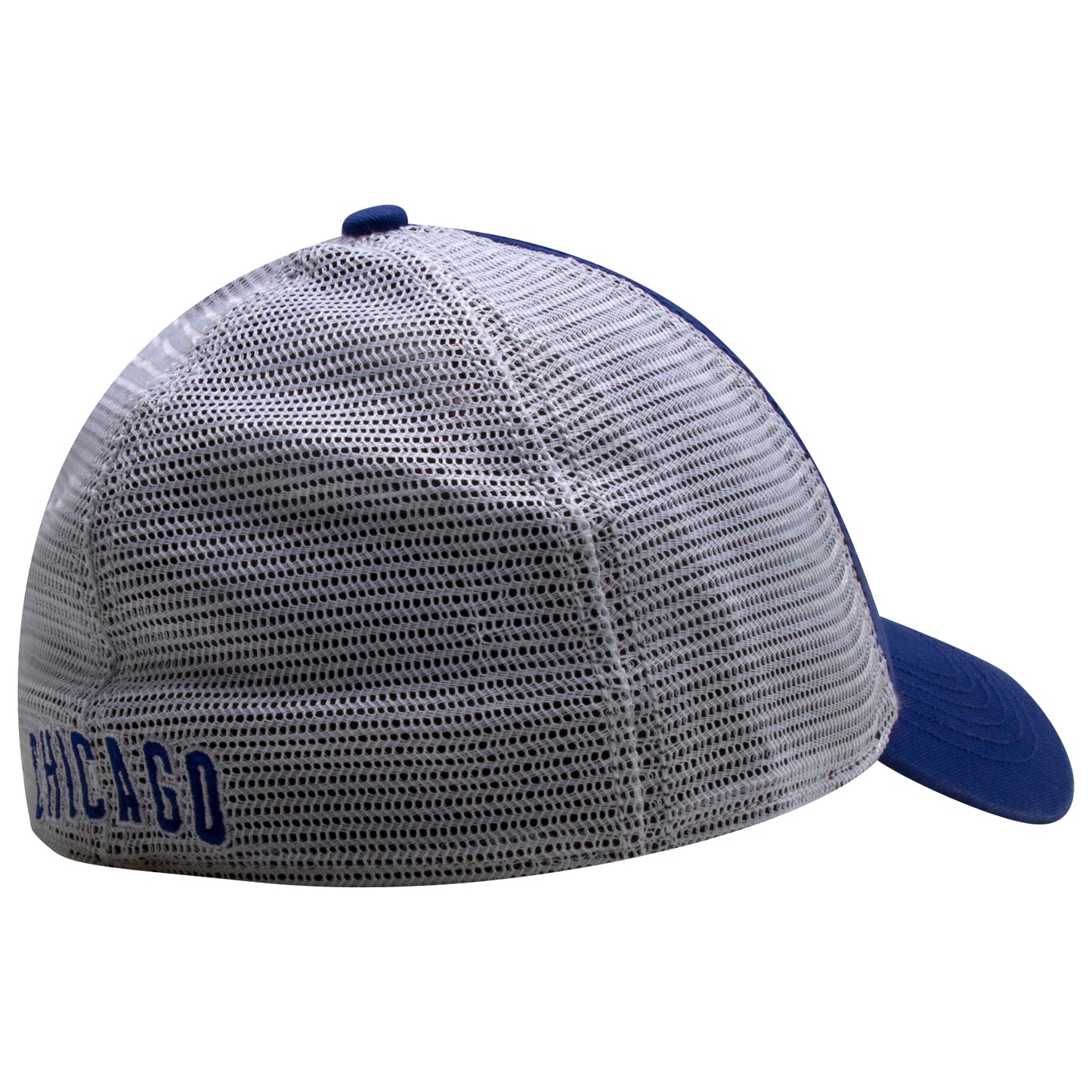 Chicago Cubs Royal and White Mesh "C" Logo Stretch Fit Trucker Style Fitted Hat