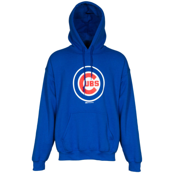 Men's Chicago Cubs Stitches Royal Logo Pullover Sweatshirt