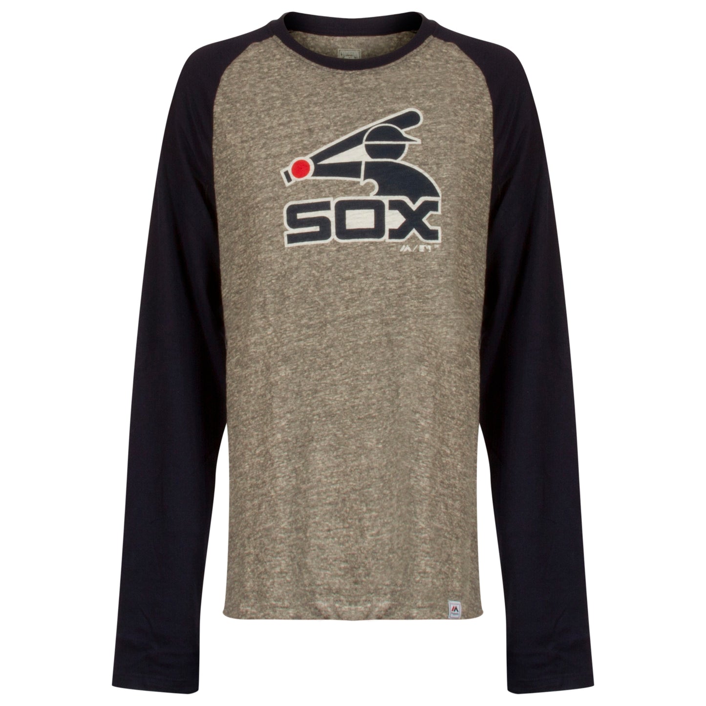 Chicago White Sox Youth Heather Grey and Navy Batterman Long Sleeve