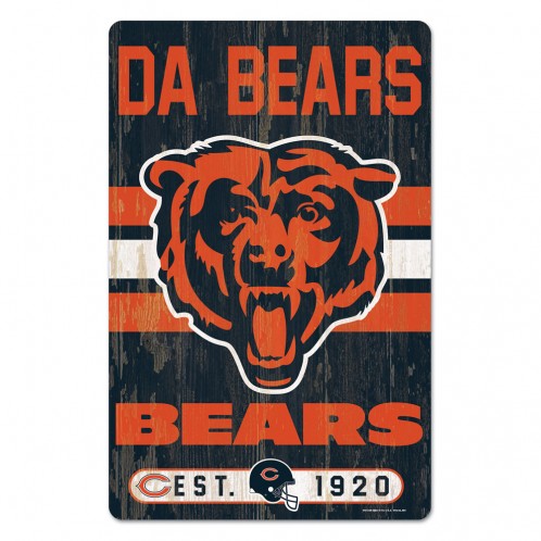 Chicago Bears Striped 1920 Wood Sign