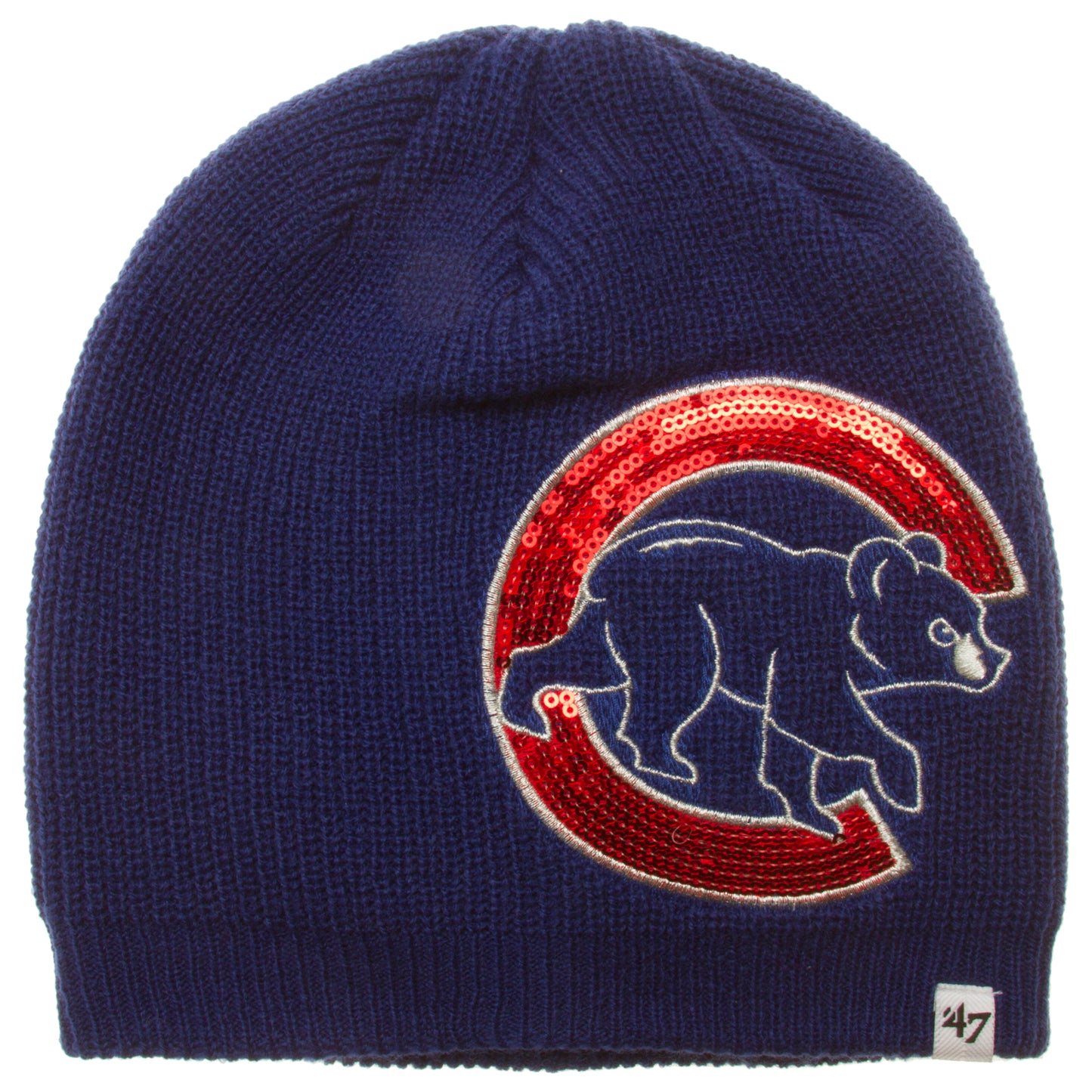 Chicago Cubs Women's Royal Sparkle Crawl Bear Knit Hat
