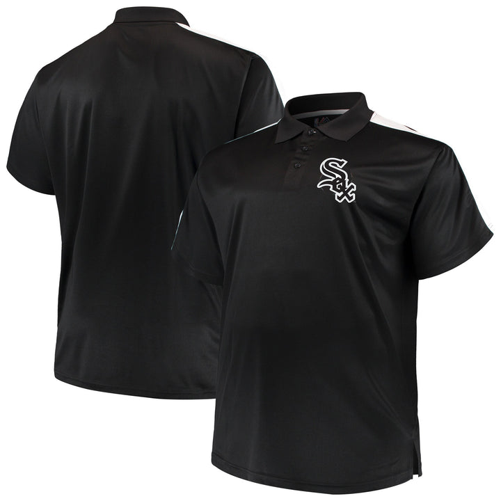 Chicago White Sox Men's Big and Tall Birdseye Black and White Polo