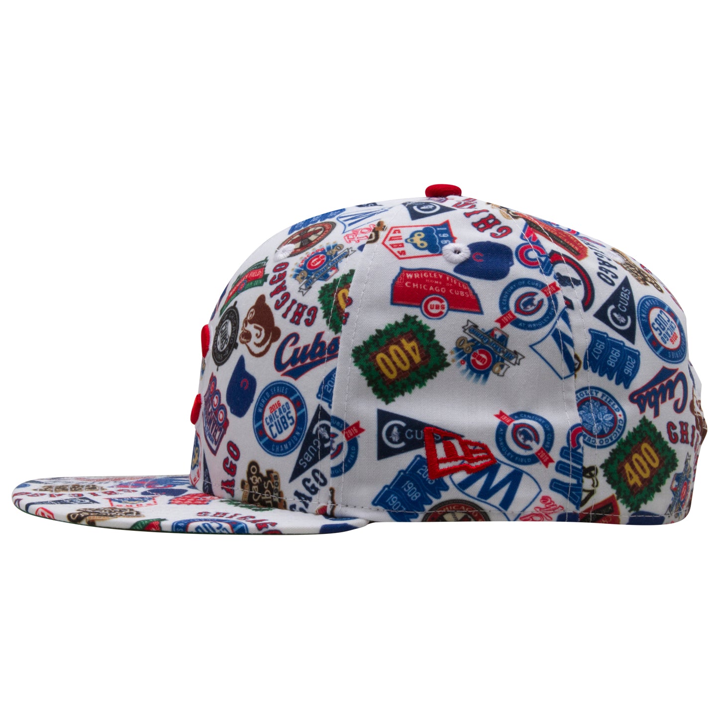 Chicago Cubs White Multi-Logo Snapback Hat