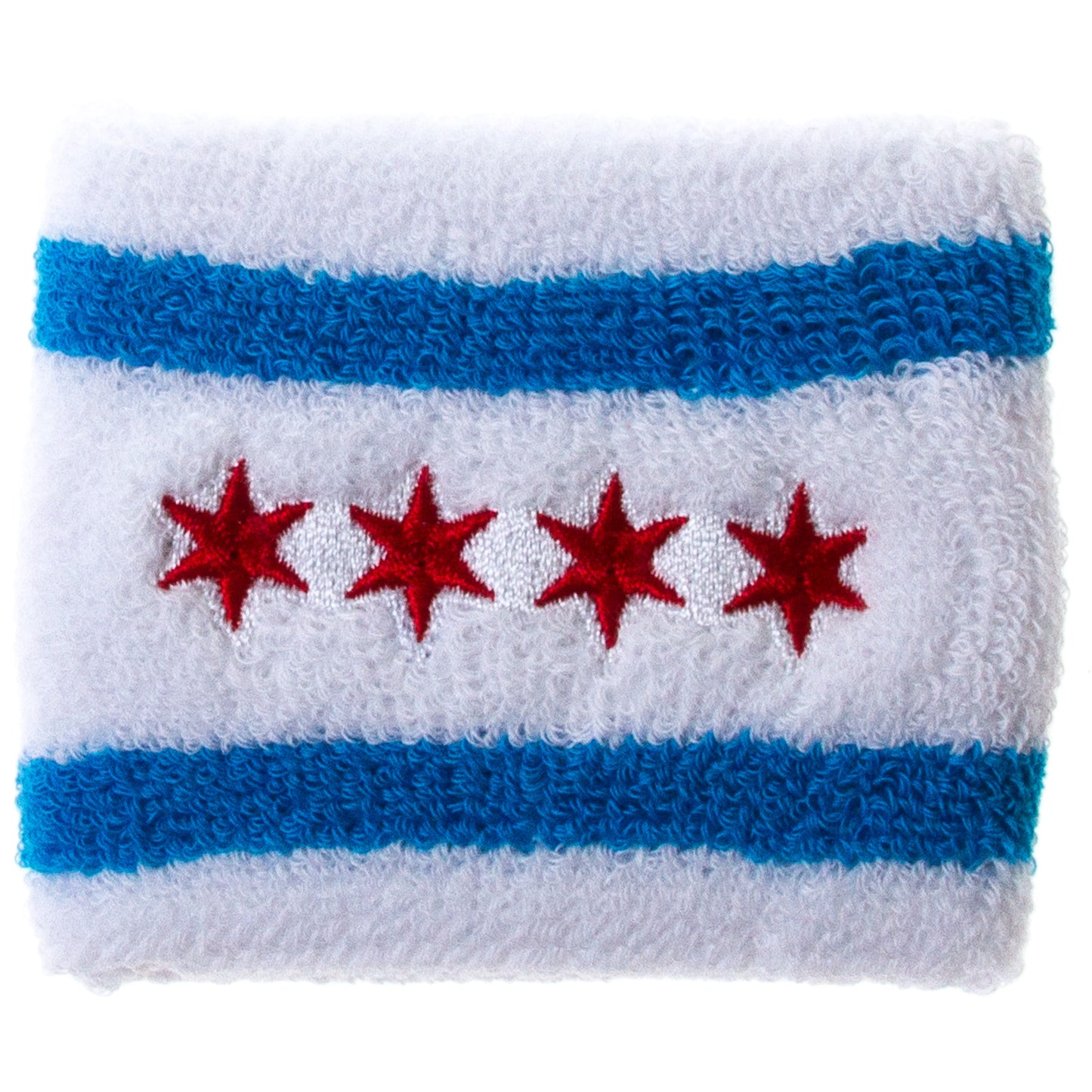 Chicago Flag White Wristband