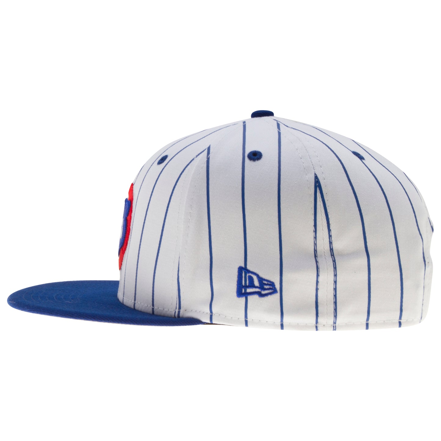 Chicago Cubs White and Royal Pinstripe 1984 Cub Face Logo Snapback Hat