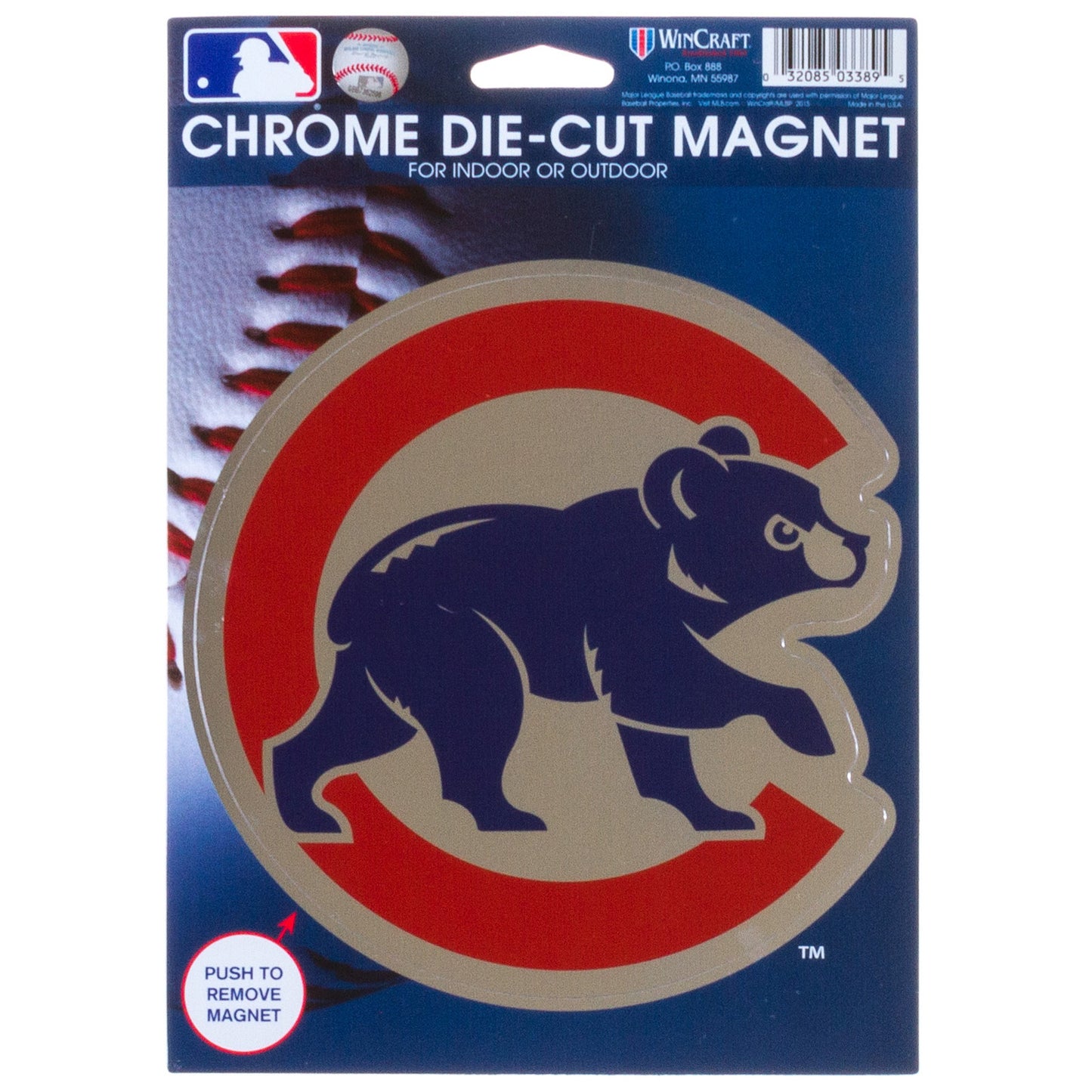 Chicago Cubs Chrome Crawl Bear Die-Cut Magnet